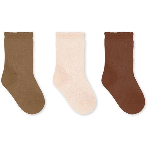 Konges Sløjd 3-pack Pointelle Socks Picante - Sun - Tigers Eye Konges Sløjd 3-pack Pointelle Socks Picante - Sun - Tigers Eye