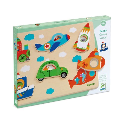 Djeco Relief Puzzle - Coucou Vroum Djeco Relief Puzzle - Coucou Vroum