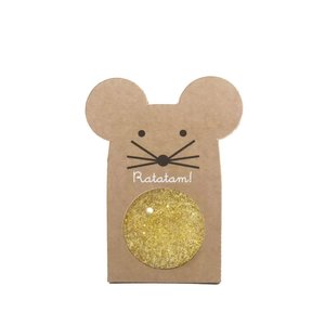 Ratatam Kids Glitter Mouse Bouncy Ball Gold 43mm