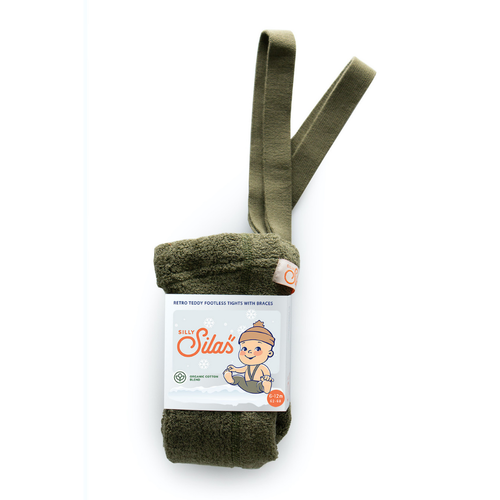 Silly Silas Teddy Warmy Cotton Footless Tights Olive Silly Silas Teddy Warmy Cotton Footless Tights Olive