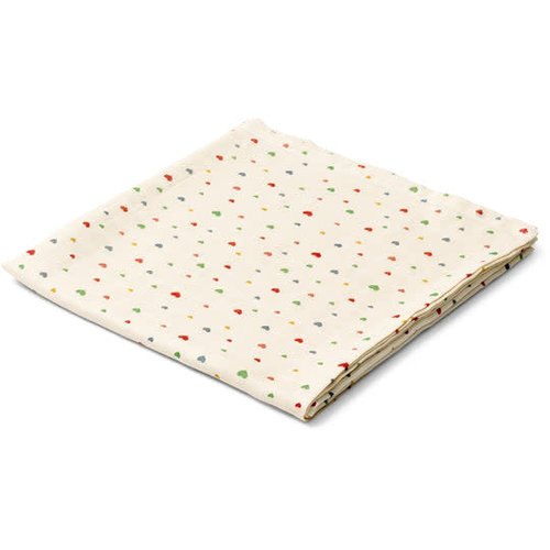 Konges Sløjd Big Muslin Swaddle Multi Hearts Konges Sløjd Big Muslin Swaddle Multi Hearts
