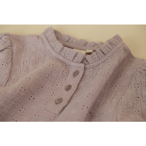 Navy Natural Julie Blouse Roze Broderie Navy Natural Julie Blouse Roze Broderie