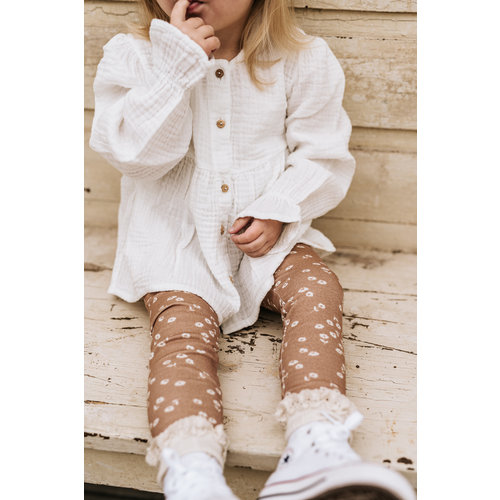 Navy Natural Legging White Flower Navy Natural Legging White Flower