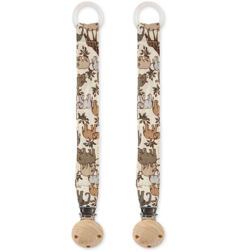 Konges Sløjd 2 Pack Pacifier Strap - Safari Konges Sløjd 2 Pack Pacifier Strap - Safari