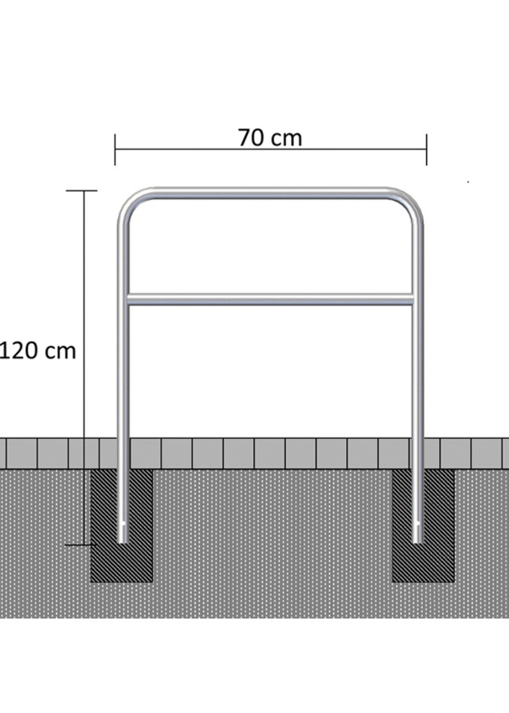 RI-TRAFFIC Fahrrad Barriere 70 cm x 120 cm Stahl