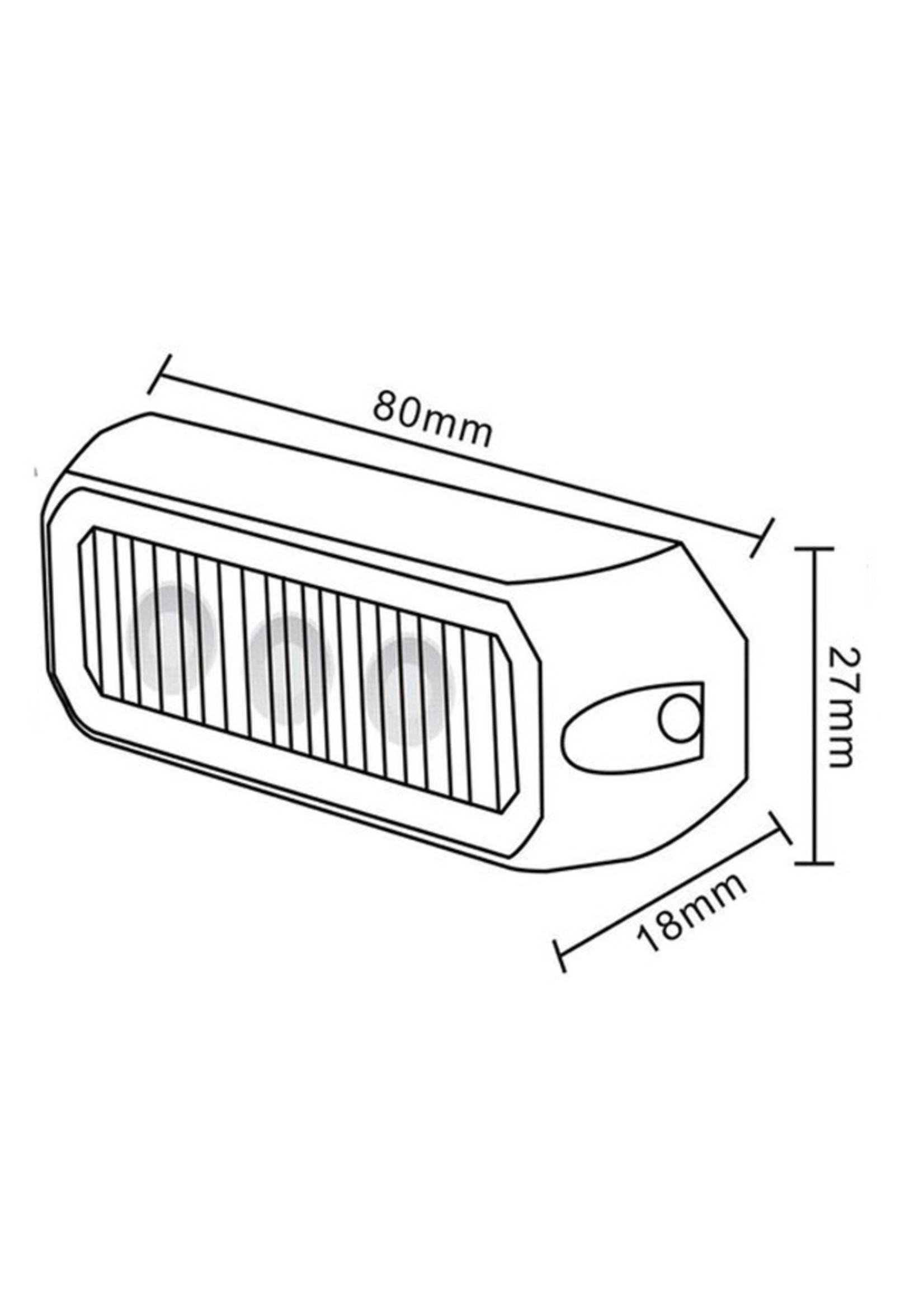 3Warn LED Blitzwarnleuchte 12 LED, mit Gummistandfuß