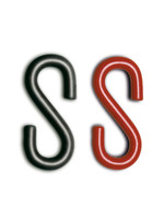 UNSERE HAUSMARKE S-Haken Stahl ROT/SCHWARZ (für Absperrketten / Gliederketten)