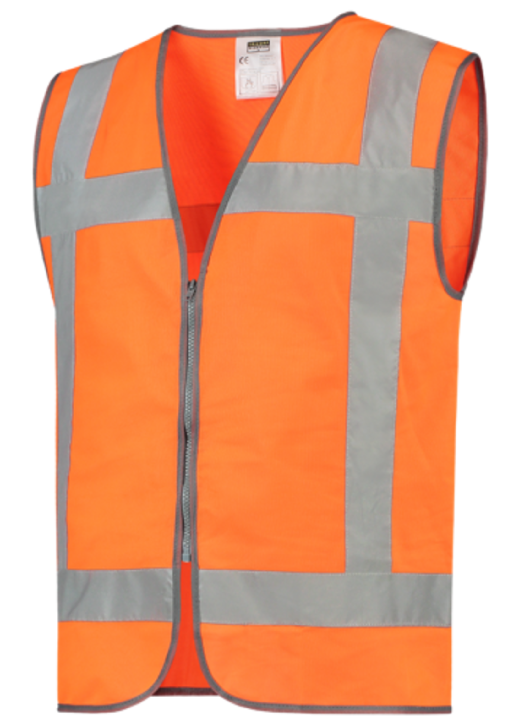 Warnschutzweste fluoreszierend orange aus Polyester - Preisstark