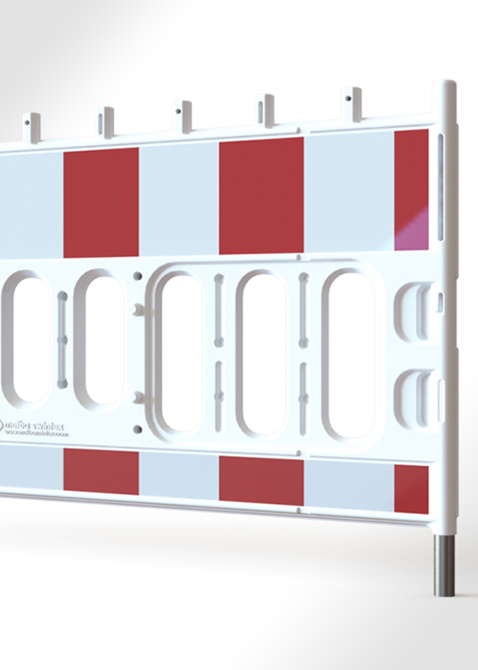 RI-TRAFFIC Absperrzaun aus Kunststoff mit reflektierender Rot/Weiß Folie / RA1 (TL-geprüft)