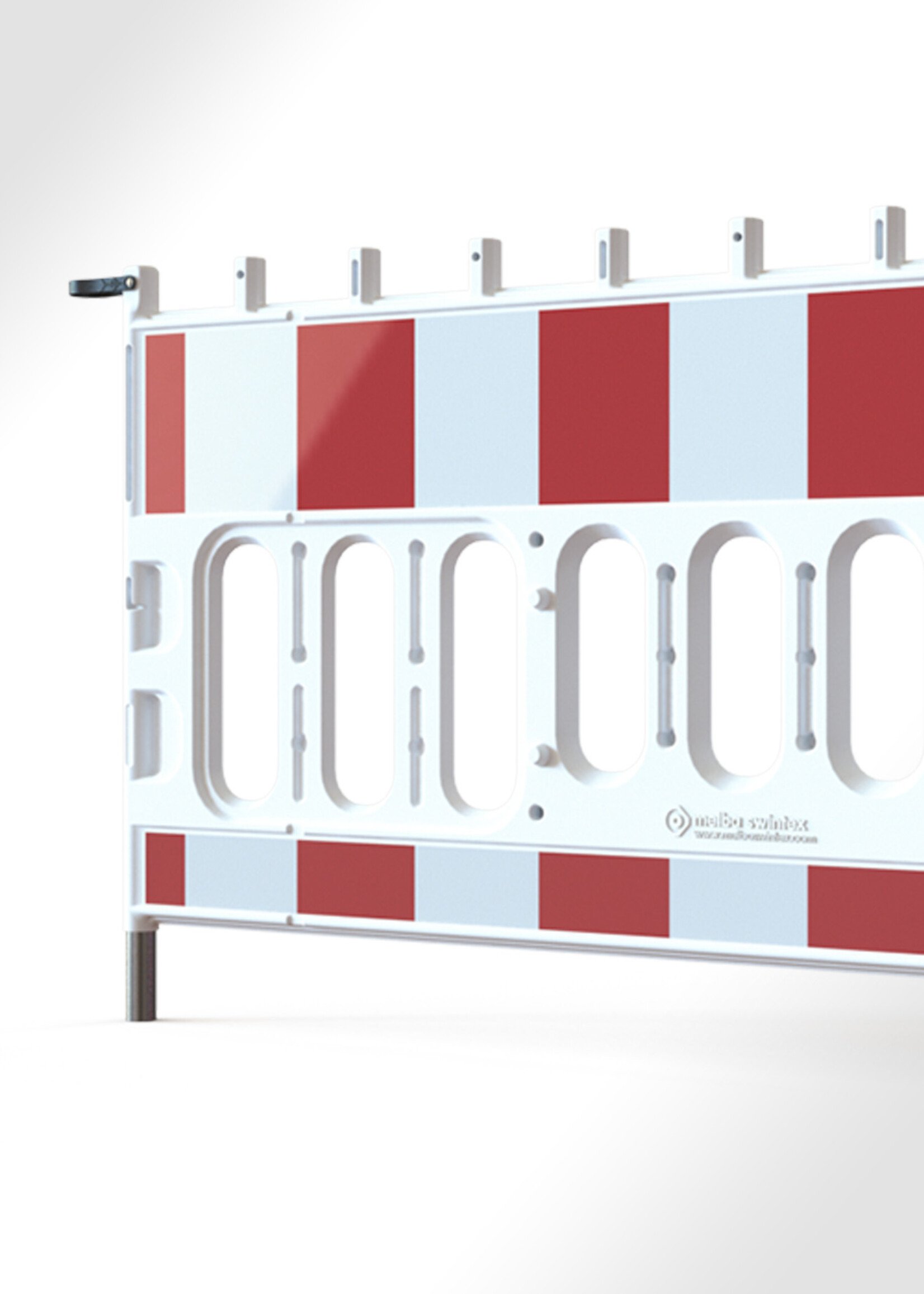 RI-TRAFFIC Absperrzaun aus Kunststoff mit reflektierender Rot/Weiß Folie / RA1 (TL-geprüft)