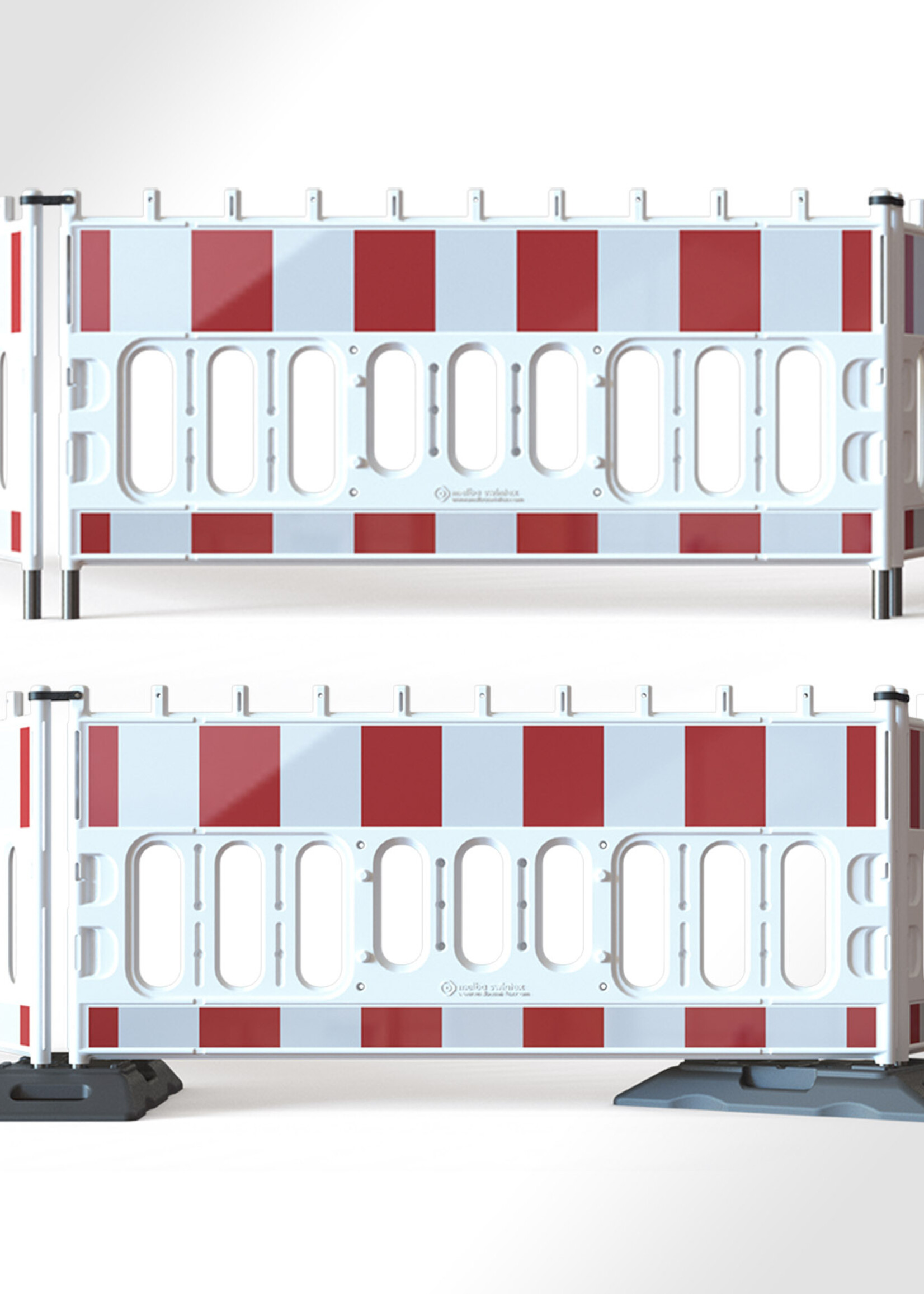 RI-TRAFFIC Absperrzaun aus Kunststoff mit reflektierender Rot/Weiß Folie / RA1 (TL-geprüft)