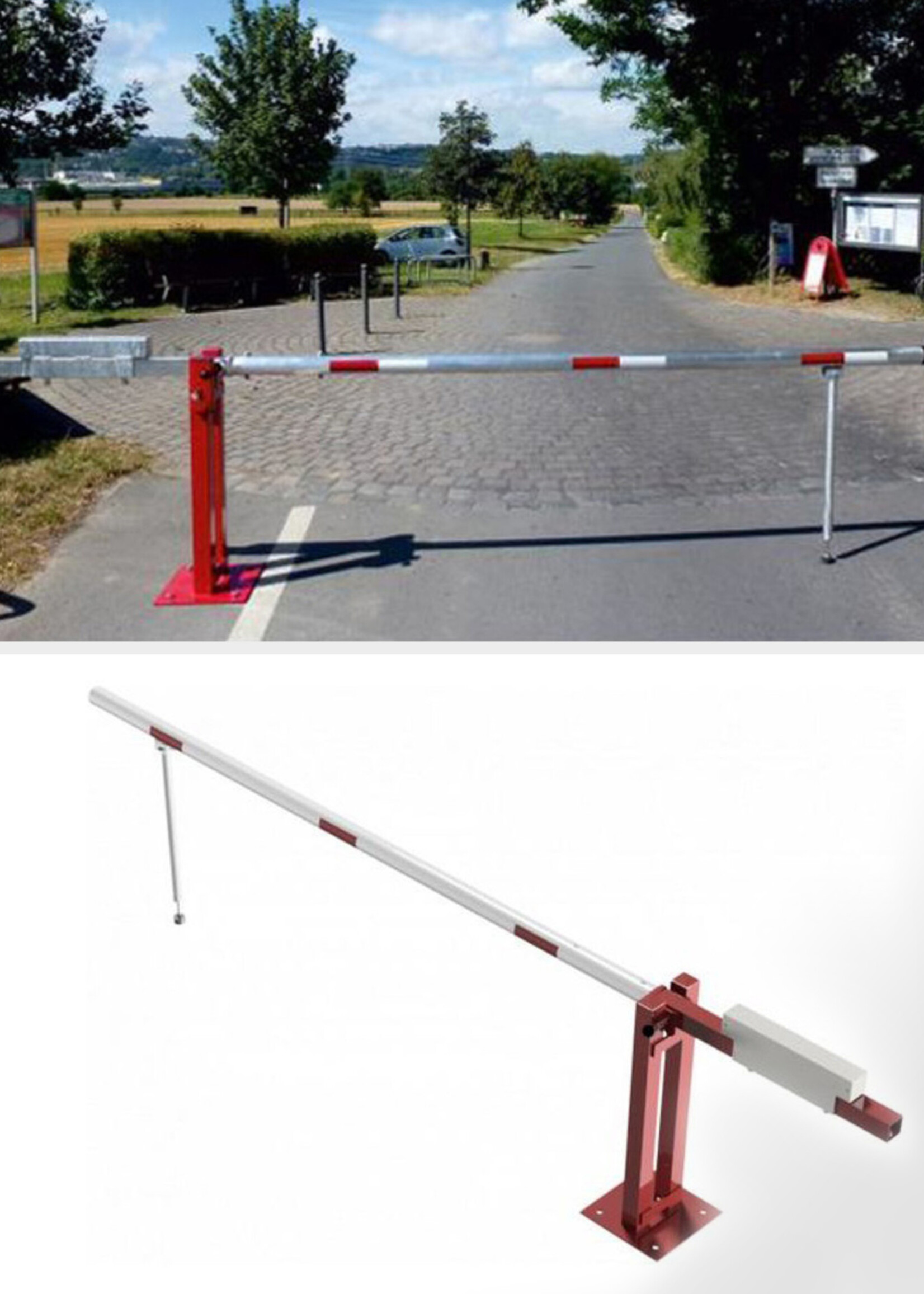 UNSERE HAUSMARKE Schranke mit Gegengewicht und Vorhängeschloss