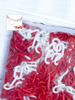 UNSERE HAUSMARKE 25M Robuste Absperrkette 8mm (ROT-WEISS)