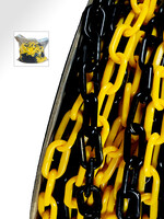 UNSERE HAUSMARKE 25M Robuste Absperrkette 8mm (GELB-SCHWARZ)