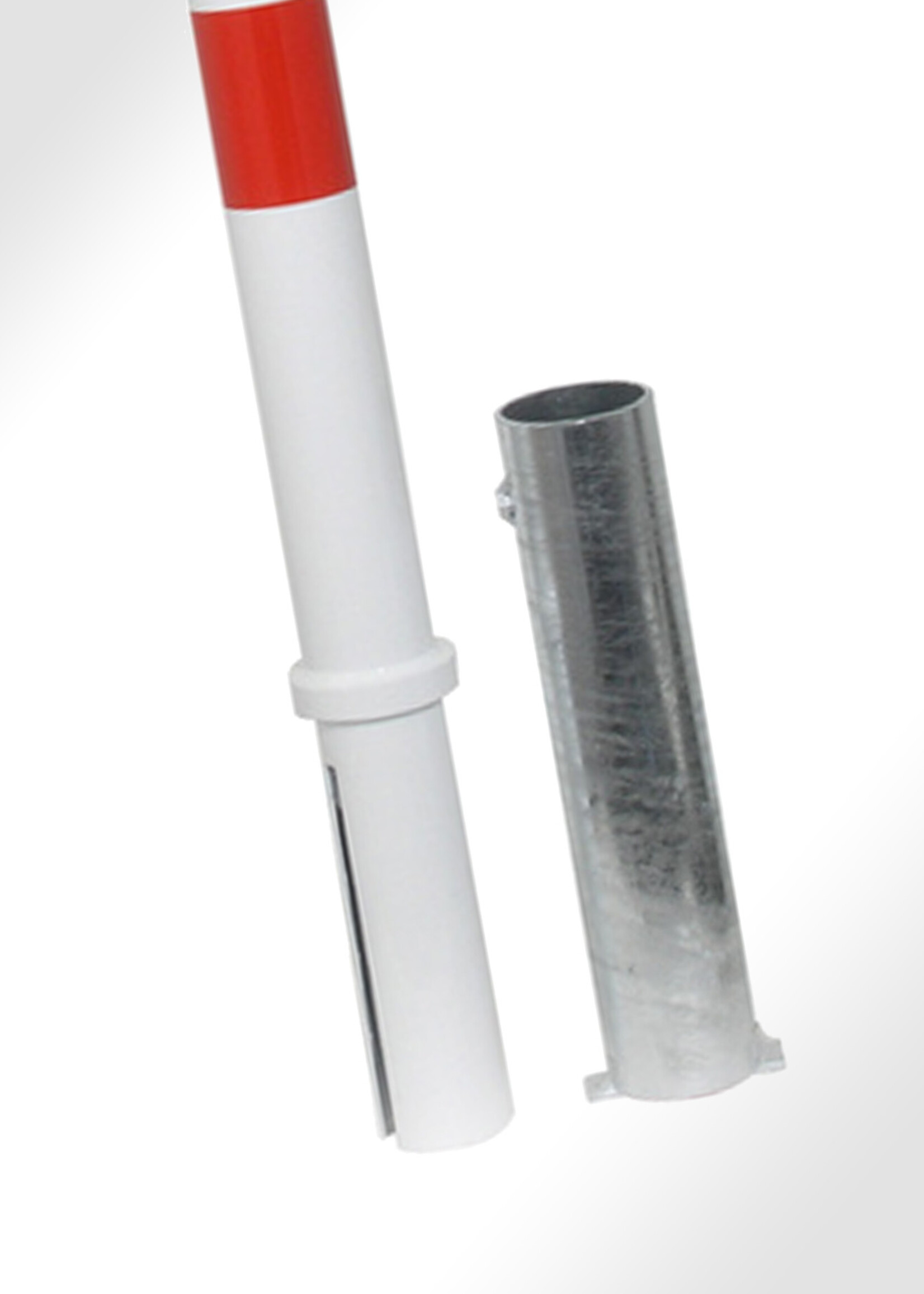 RI-TRAFFIC Herausnehmbarer Anti-Parkpoller (Ausziehbarer Parkpoller) 90 cm hoch, rund Ø 76 mm, inkl. Zylinderschloss mit Schlüsseln + Bodenhülse.