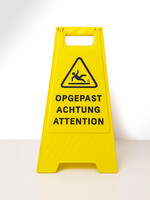 UNSERE HAUSMARKE Warnschild „Achtung“ GELB (Kunststoff)