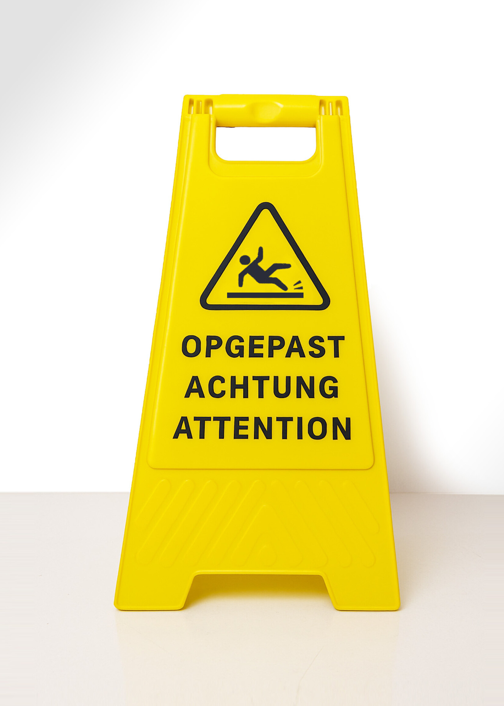 UNSERE HAUSMARKE Warnschild „Achtung“ GELB (Kunststoff) 61 cm x 30 cm