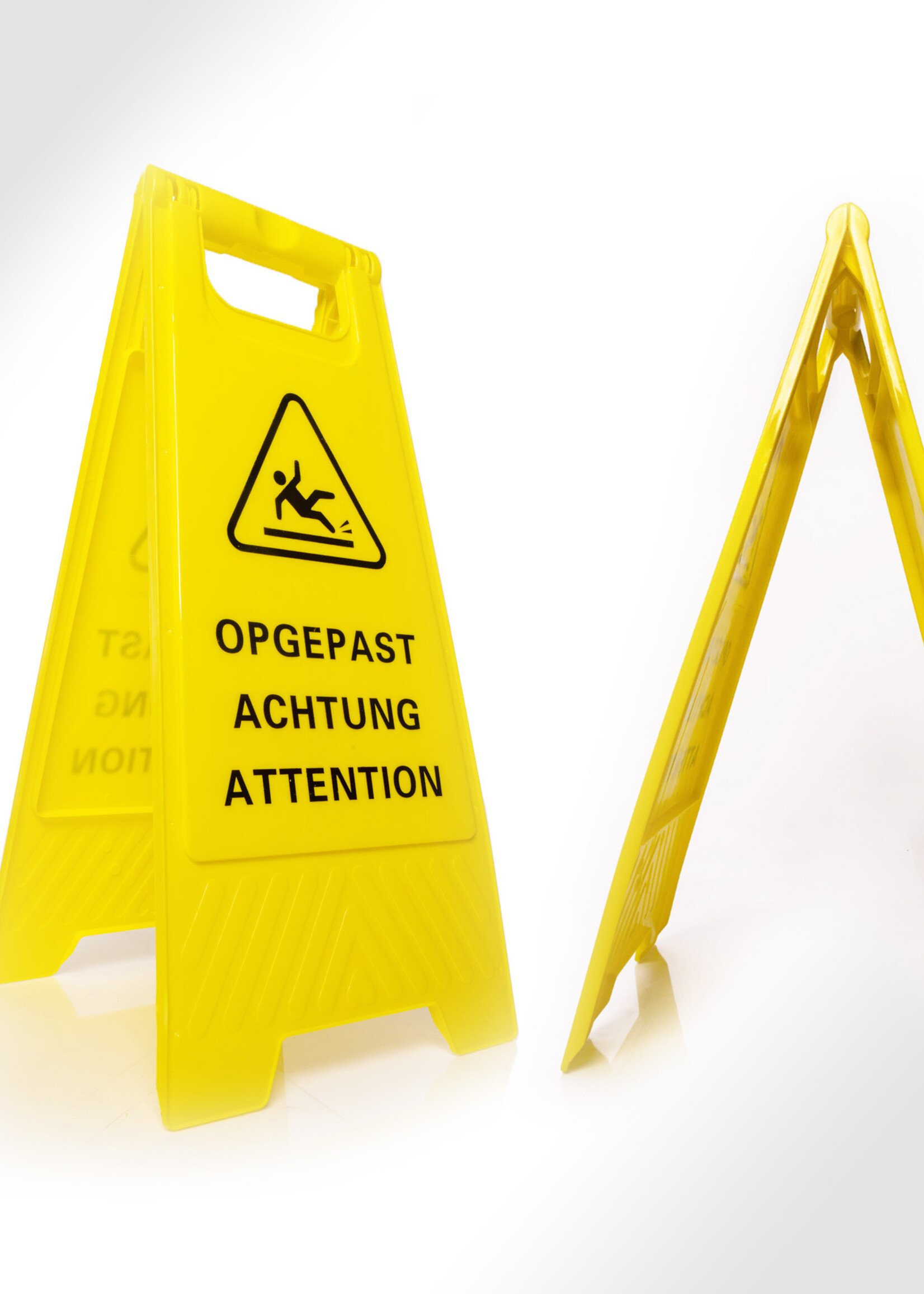 UNSERE HAUSMARKE Warnschild „Achtung“ GELB (Kunststoff) 61 cm x 30 cm
