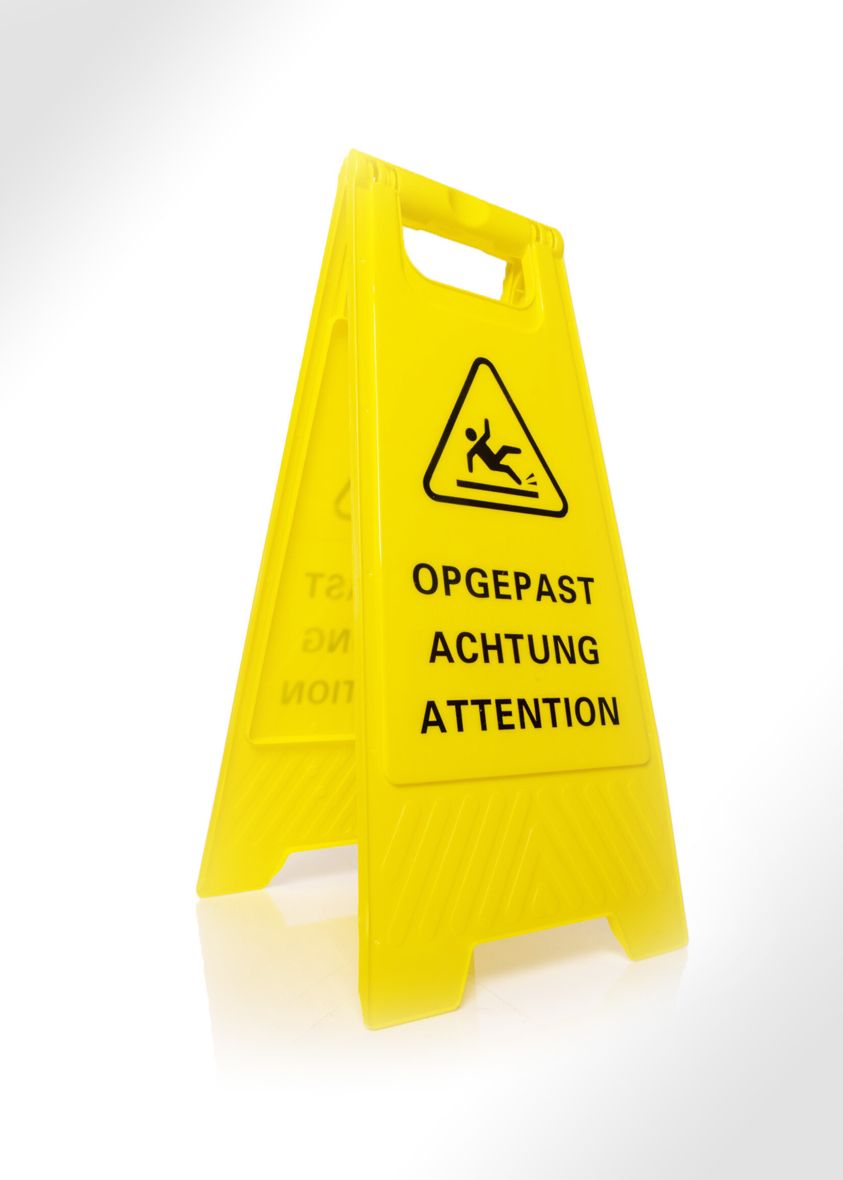 UNSERE HAUSMARKE Warnschild „Achtung“ GELB (Kunststoff) 61 cm x 30 cm