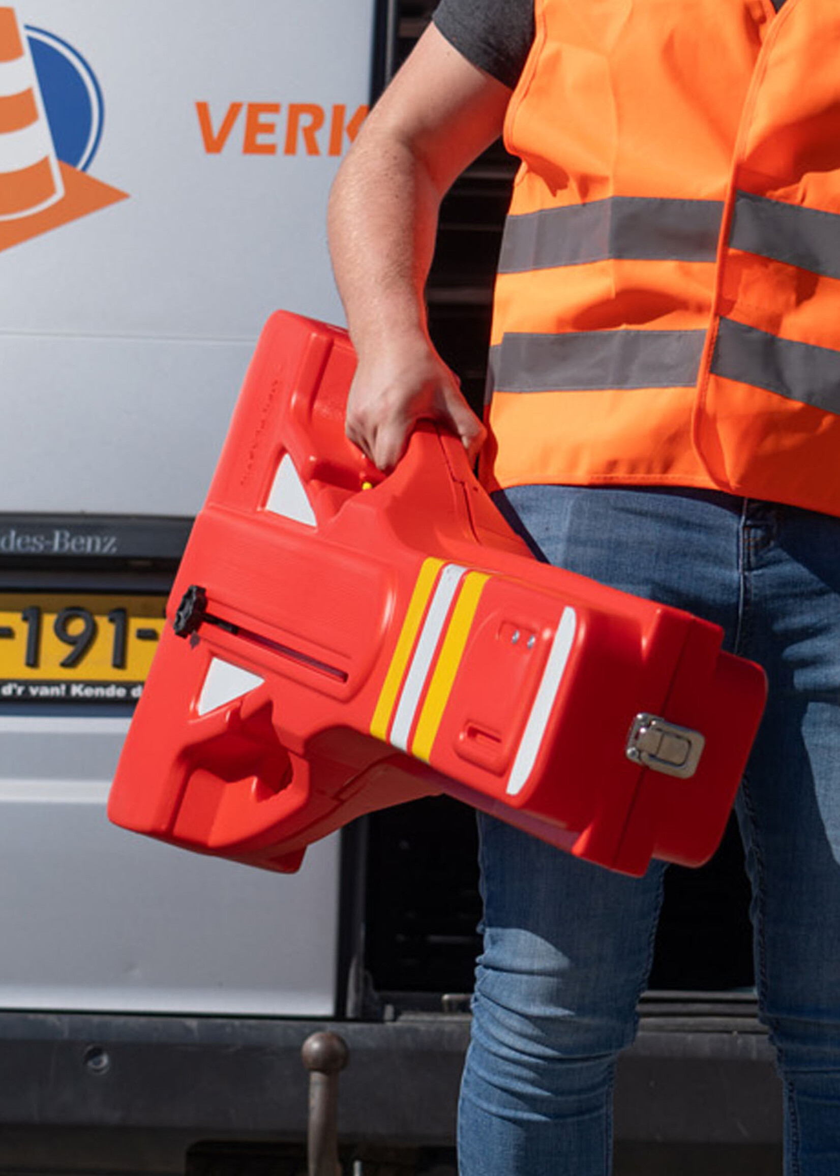 UNSERE HAUSMARKE Klappbares Absperrgitter KUNSTSTOFF (Faltgitter Orange)