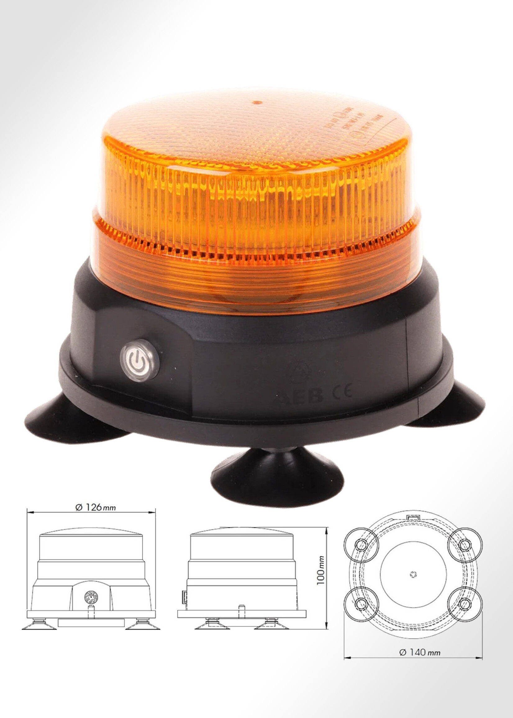 RI-TRAFFIC Oranges LED-Warnlicht mit wiederaufladbarem Akku (DEKRA-geprüft)