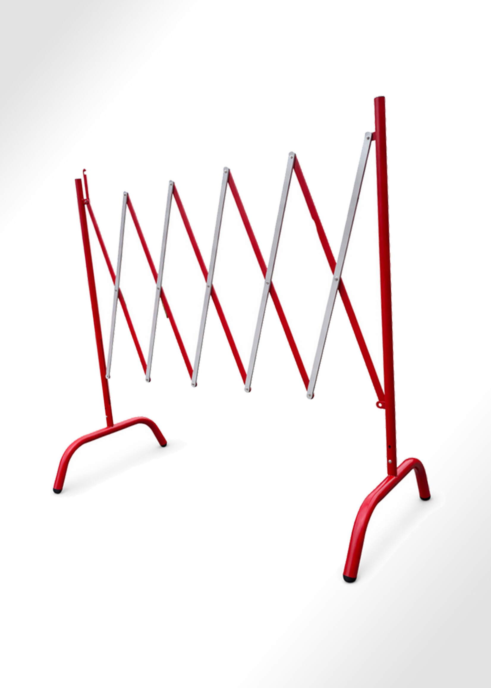STRELLIS Ausziehbares Scheren-Absperrgitter 2,5 m Rot-Weiß (Faltgitter / Klappgitter)
