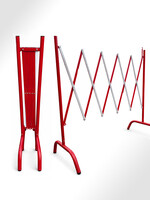 STRELLIS Metall-Scherenzaun 250 cm (Absperrgitter Faltgitter ROT-WEISS)