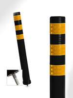 SmartFLEX SmartFlex Flexibler Absperrpfosten 80 cm (SCHWARZ + GELBE Reflexstreifen)