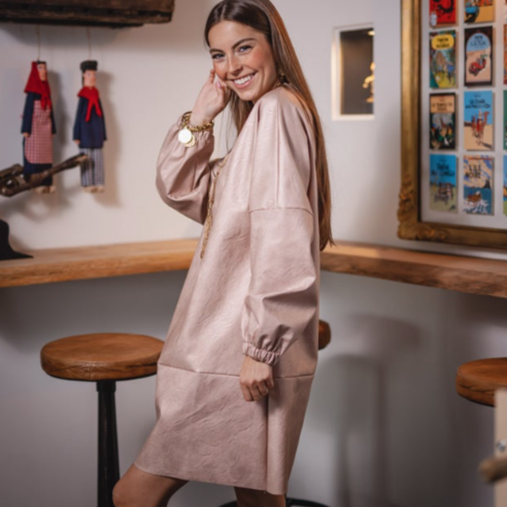 Robe cuir dentelle - Les Blondinettes