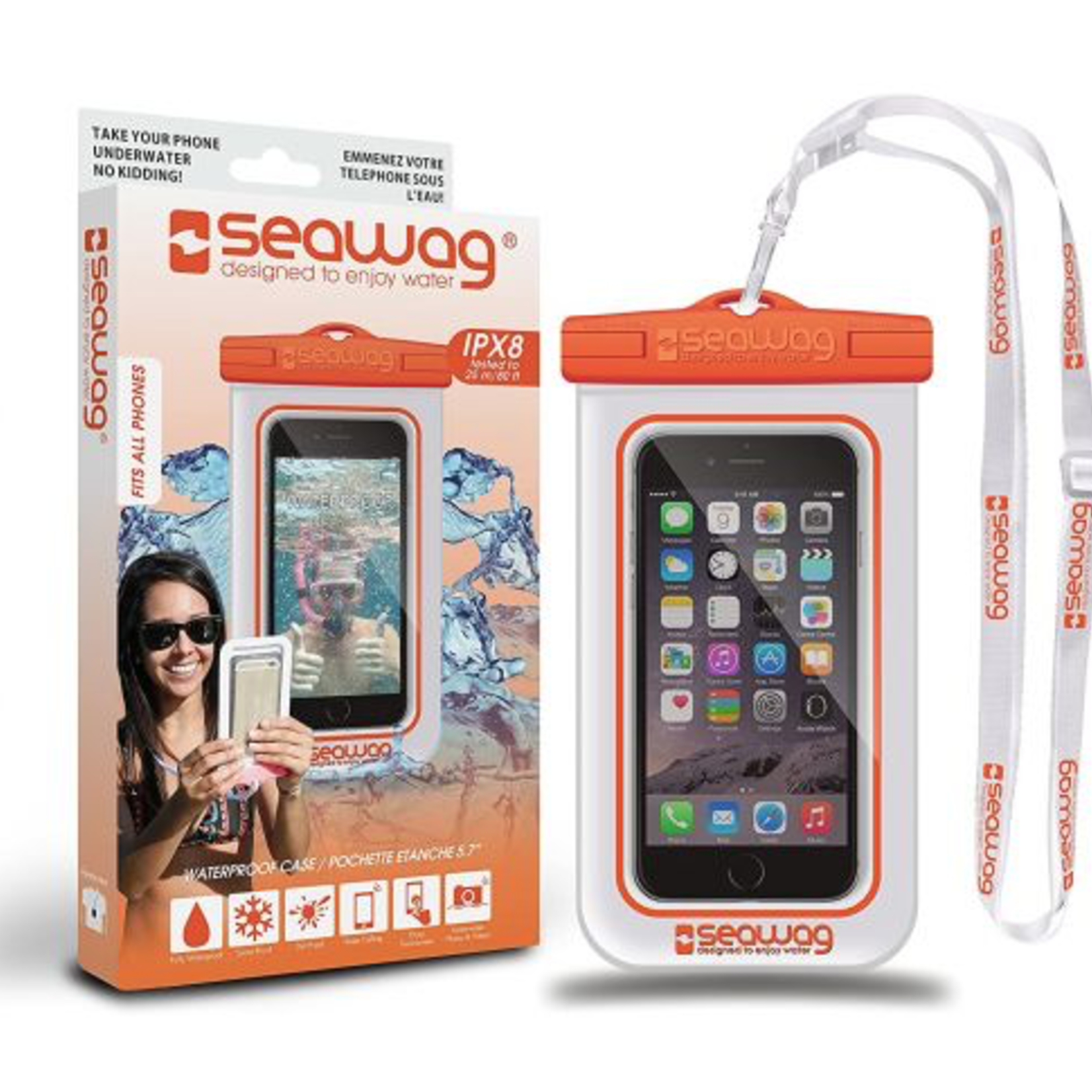 Seawag WATERPROOF CASE FR SMARPHONE WHITE & Orange - SEAWAG