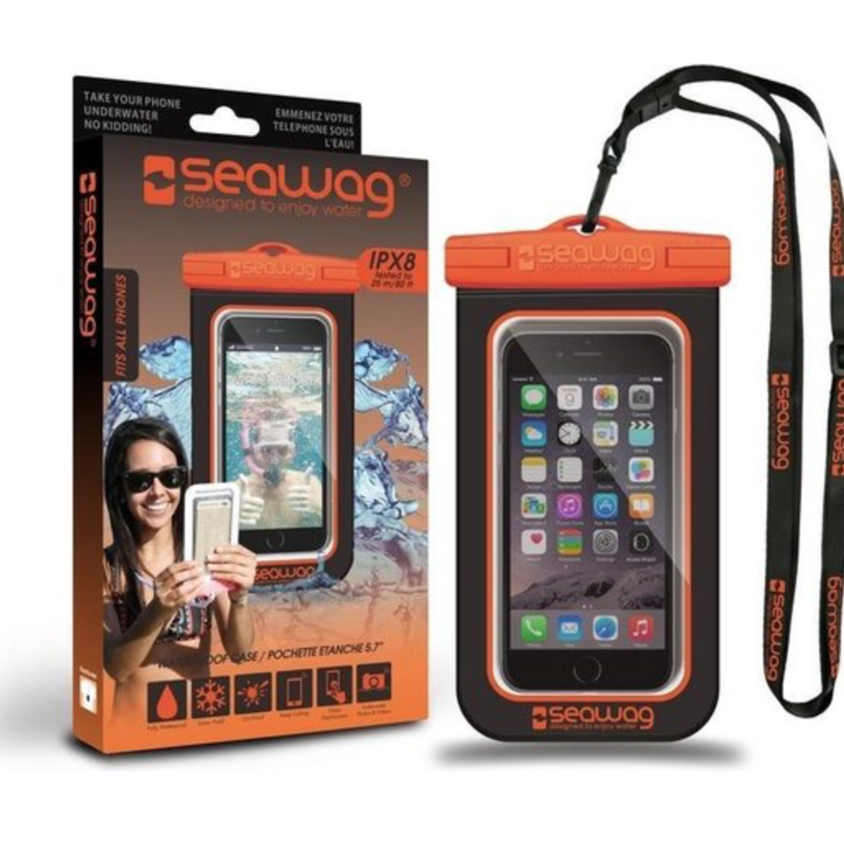 Seawag WATERPROOF CASE FR SMARPHONE BLACK - ORANGE - SEAWAG