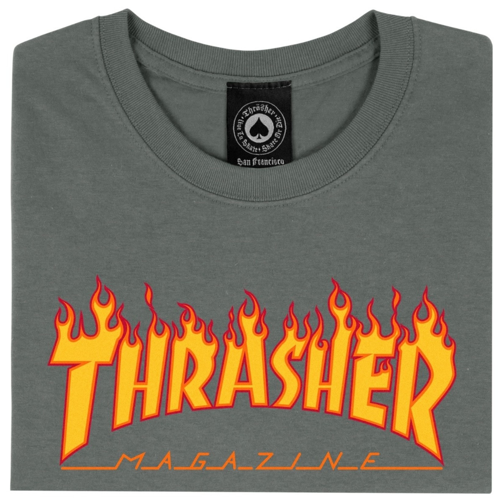 Thrasher THRASHER FLAME  - Tshirt CHARCOAL GRAY