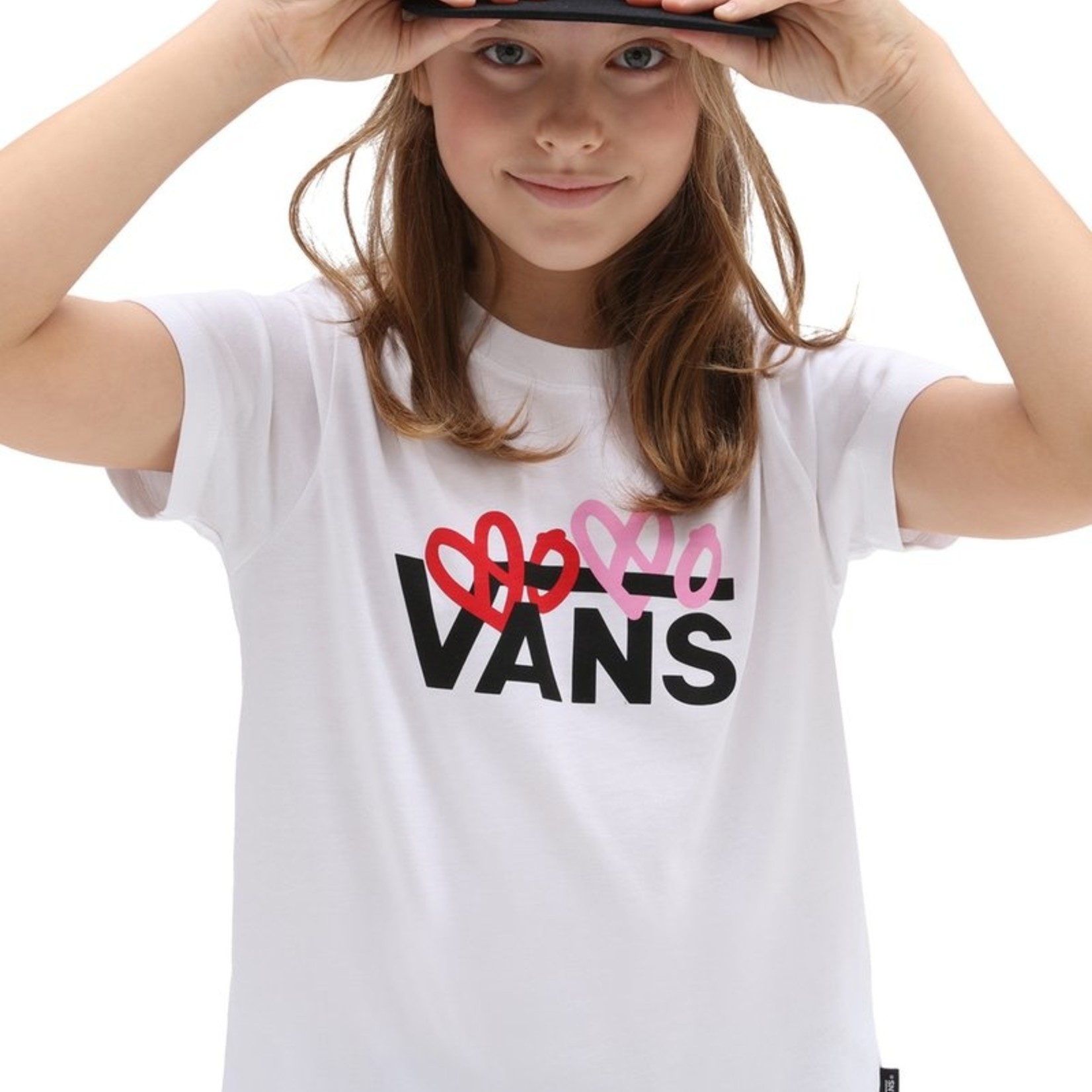 Vans VALENTINES LOGO BOXY WHITE - Tshirt enfants - VANS