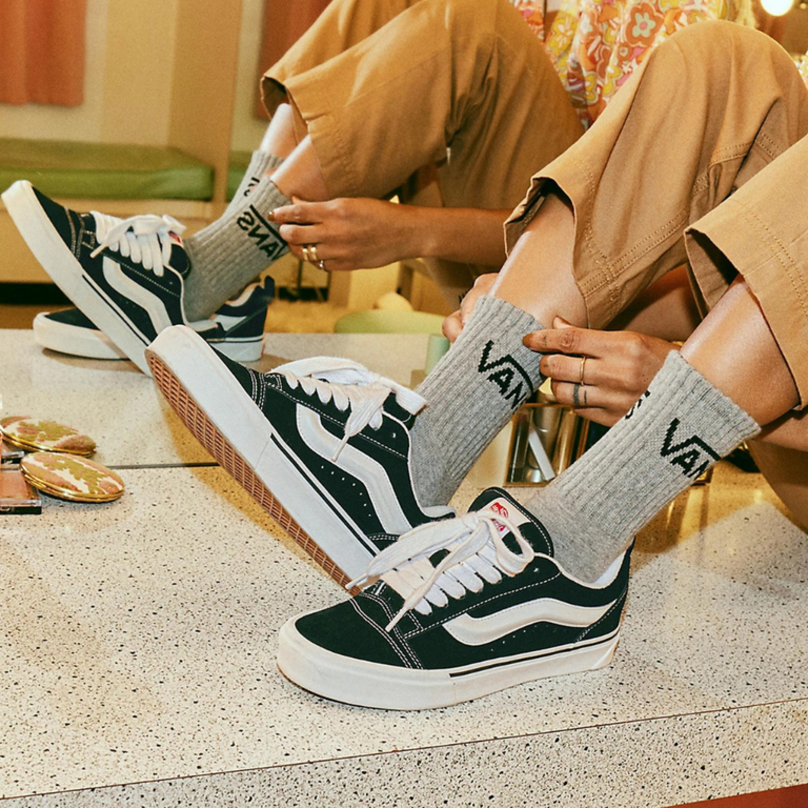 Vans KNU SKOOL - Chaussures - VANS black/white