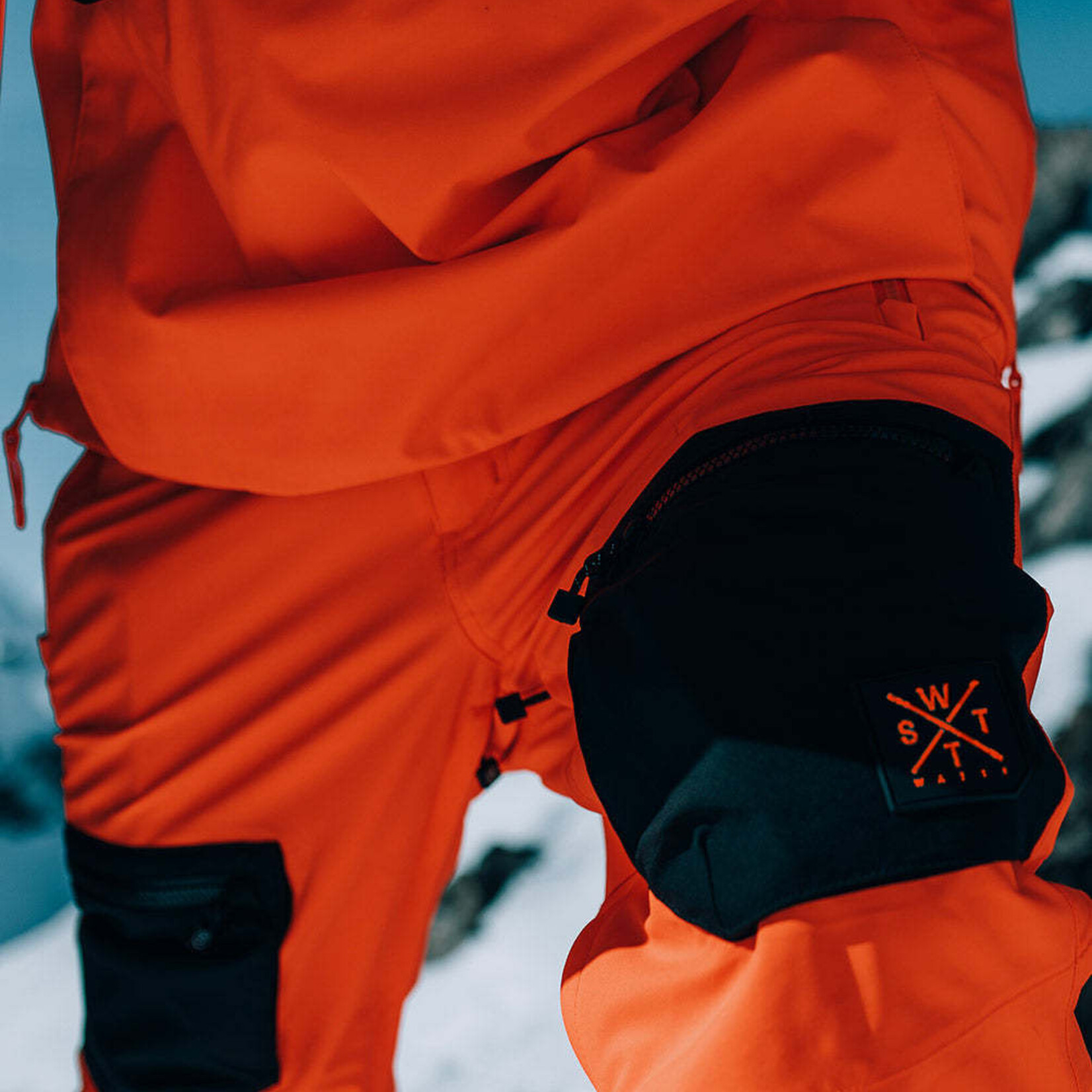 Watts JIB - BLACK / FLUO ORANGE - Pantalon snow - WATTS