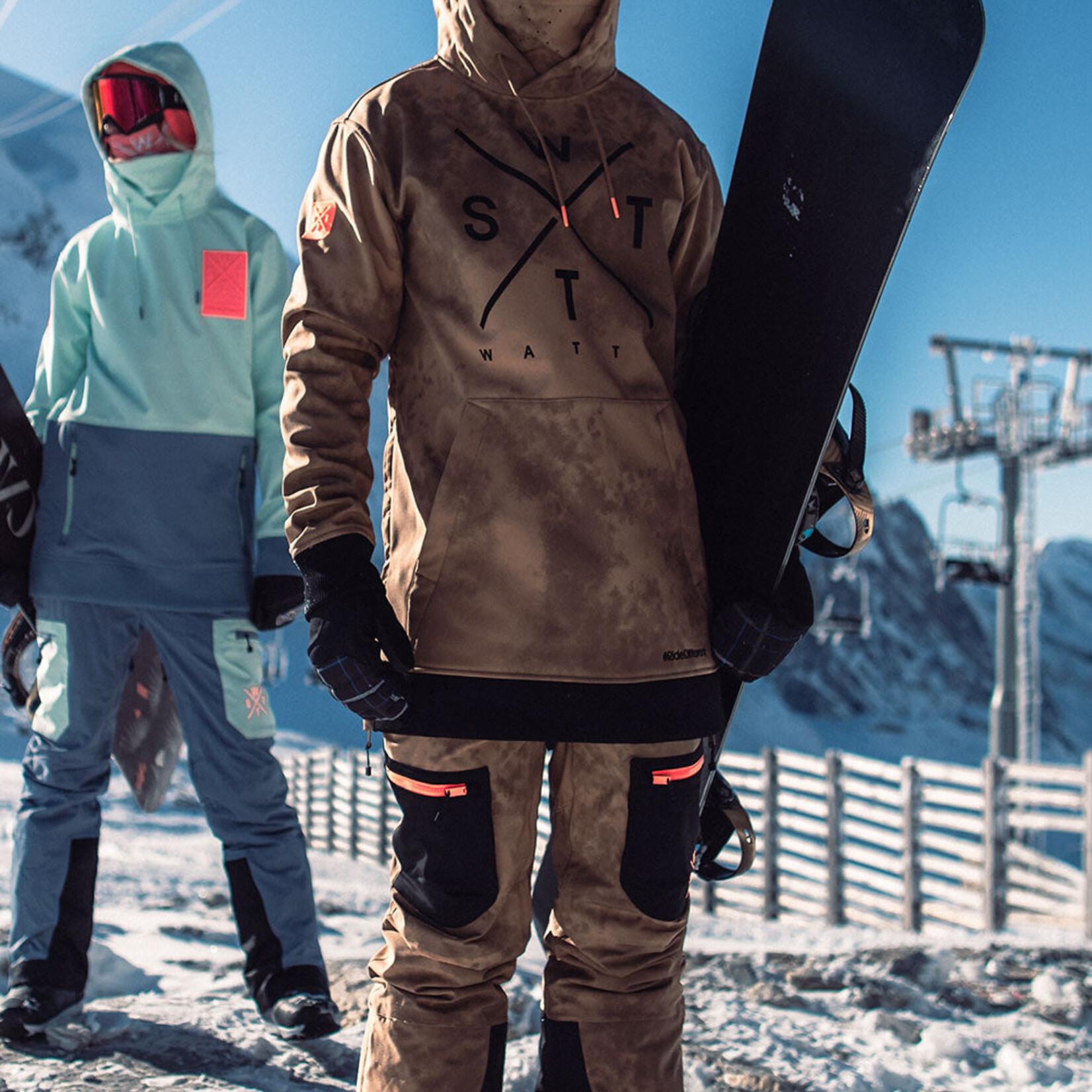 Watts ORBITAL - ACID WASH BROWN - Veste snow - WATTS