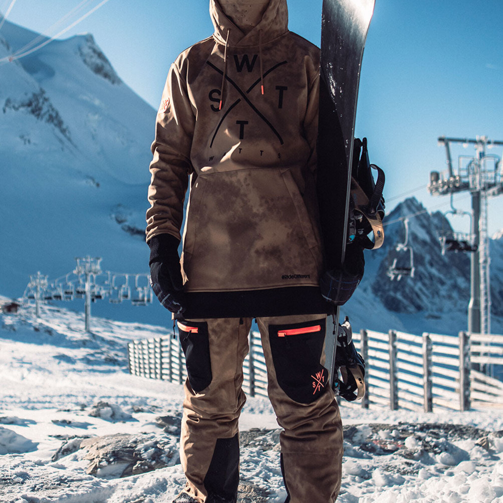 Watts ORBITAL - ACID WASH BROWN - Veste snow - WATTS