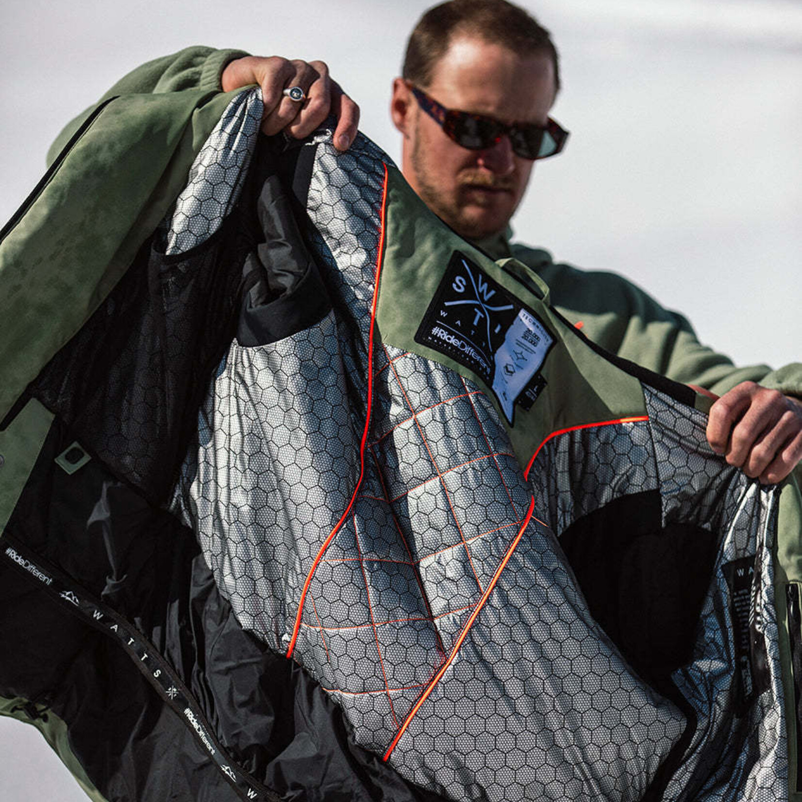 Watts X-WEAR  OLIVE - COLLECTION TECH PHANTOM - Veste snow - WATTS