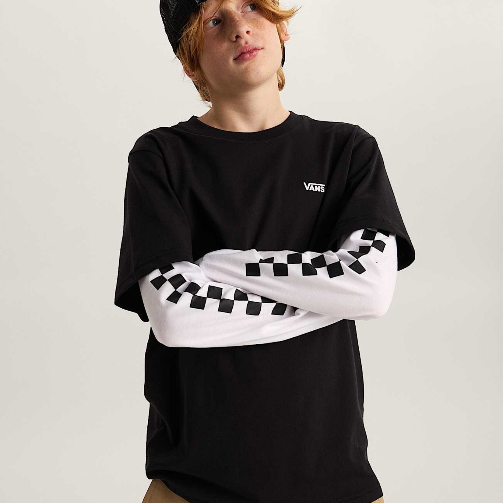 Vans LONG CHECK TWOFER -Tshirt Kids - VANS