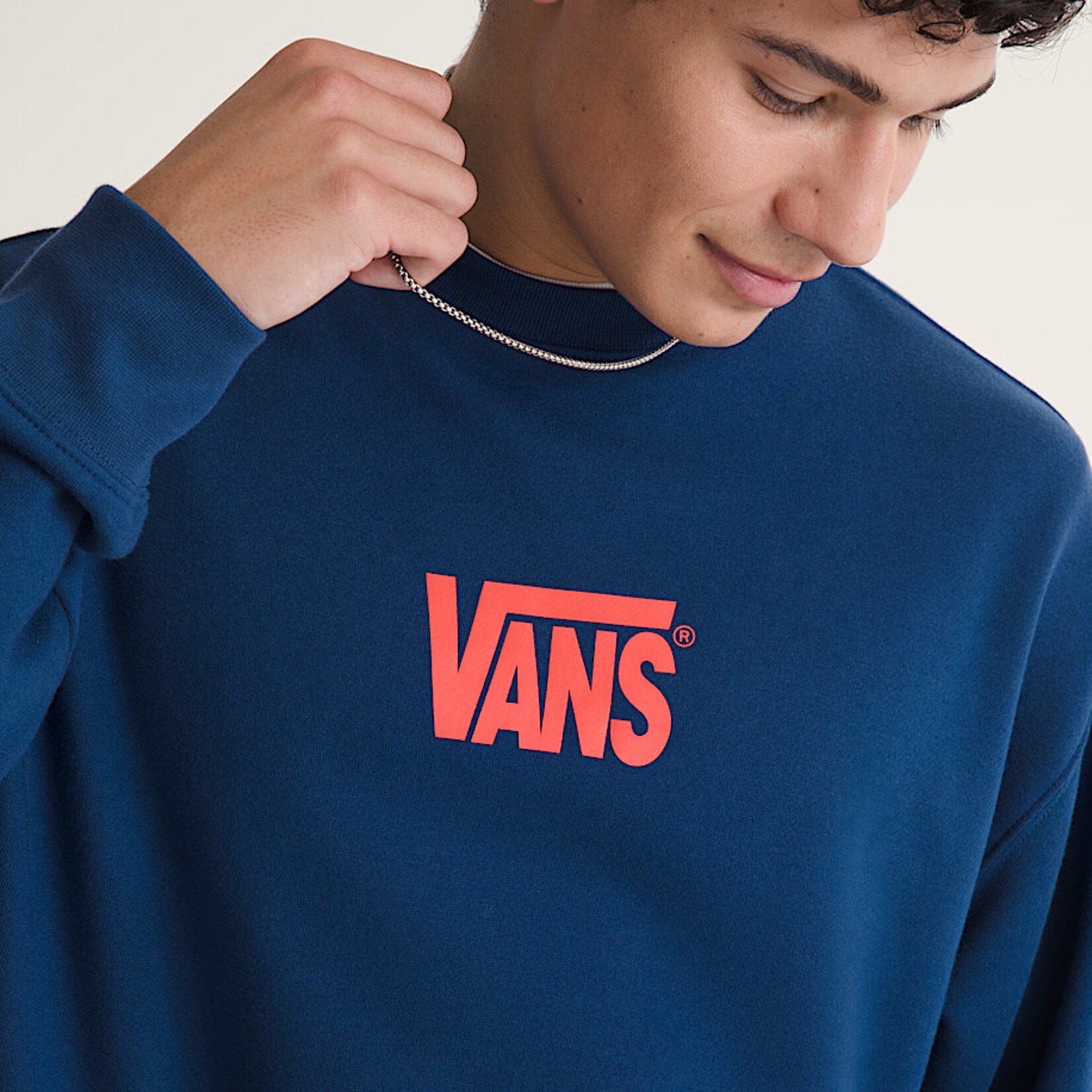 Vans Stretch Logo Crew Deep Indigo/Fla - VANS