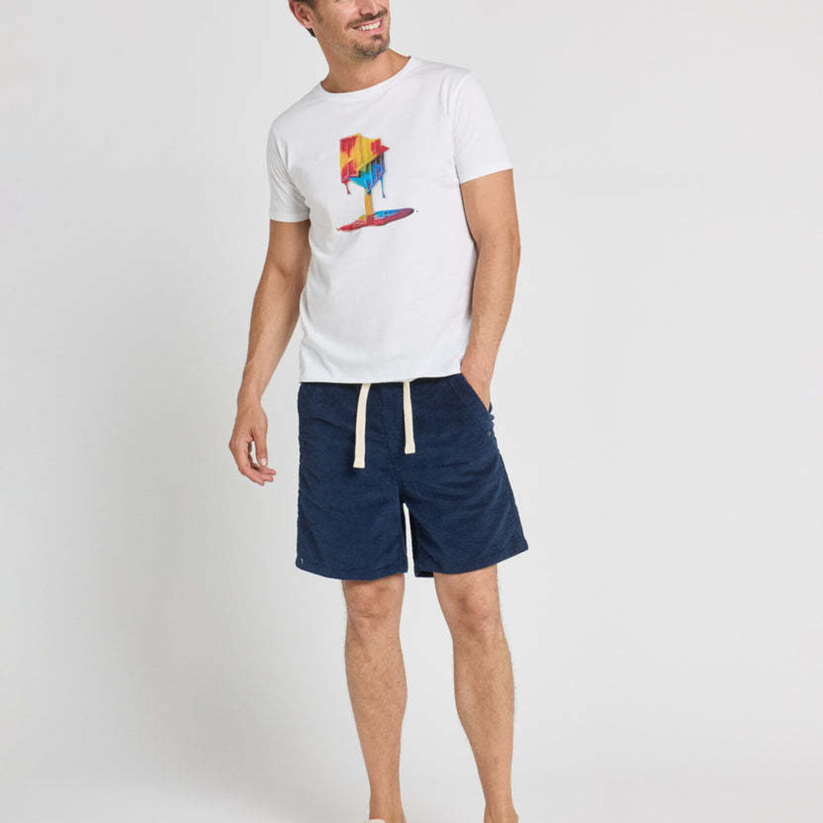 Pullin Short Loose Velours Navi - PULLIN