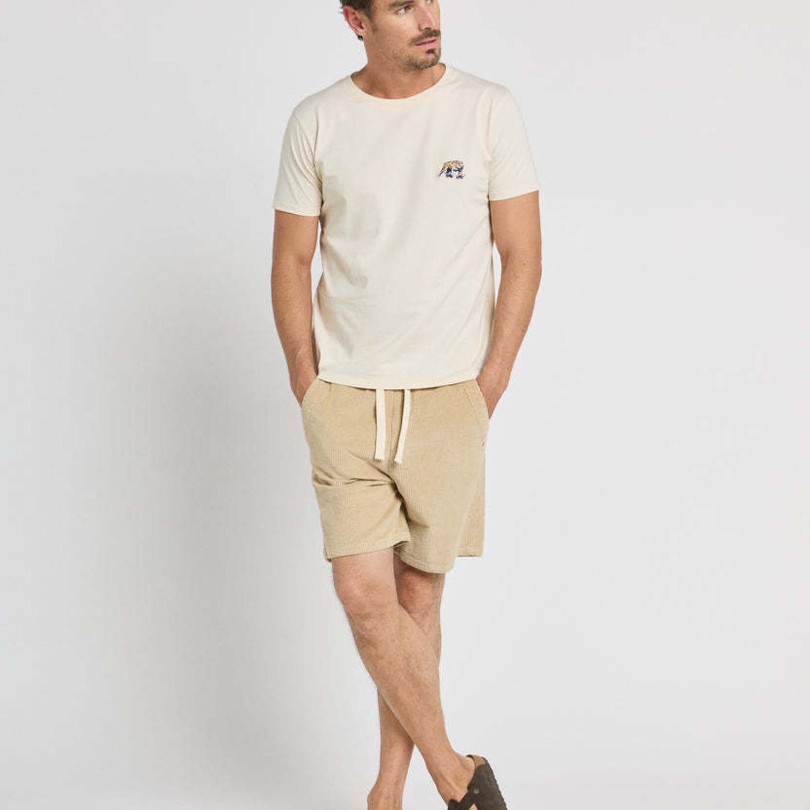 Pullin Short Loose Velours Beige - PULLIN