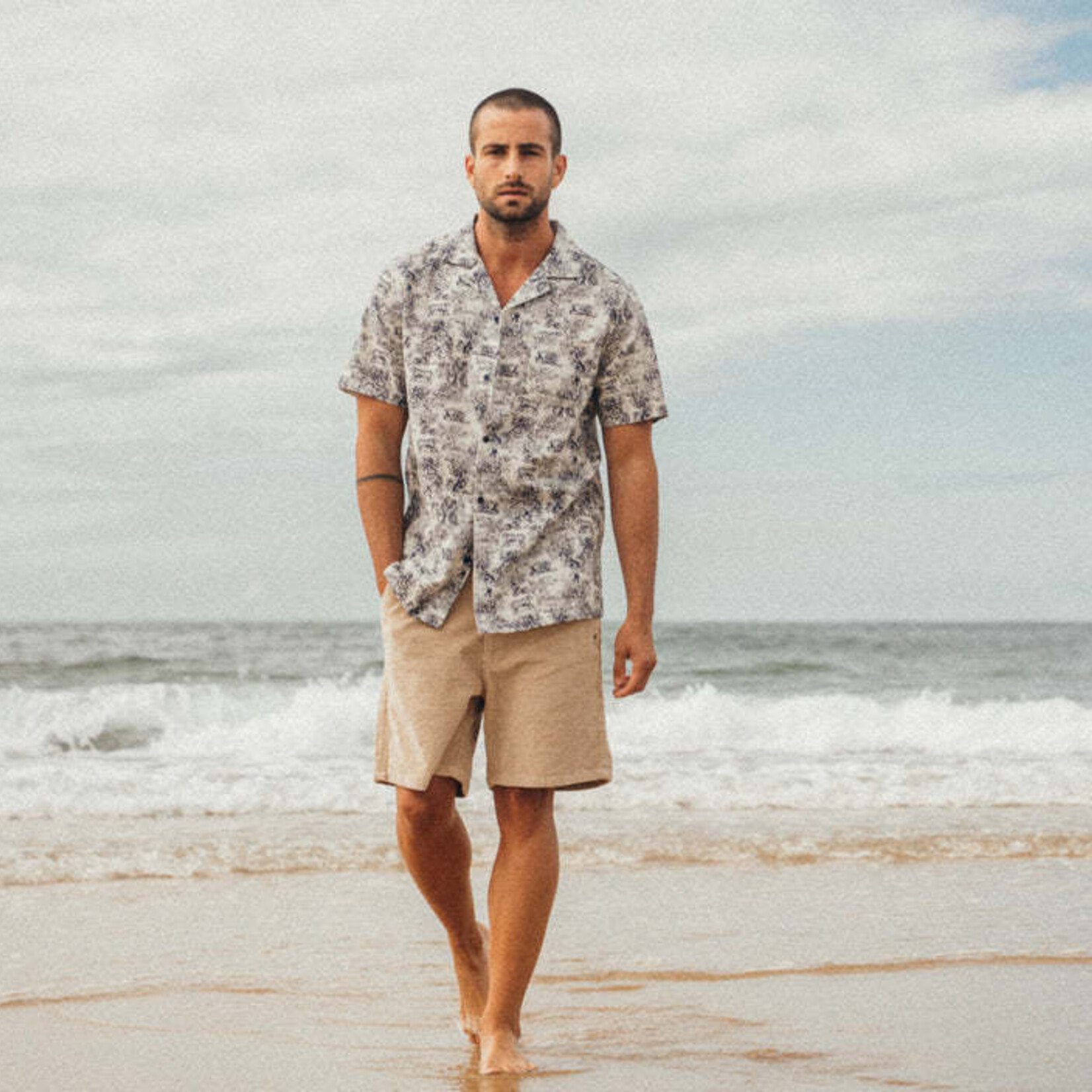 Pullin Short Loose Velours Beige - PULLIN