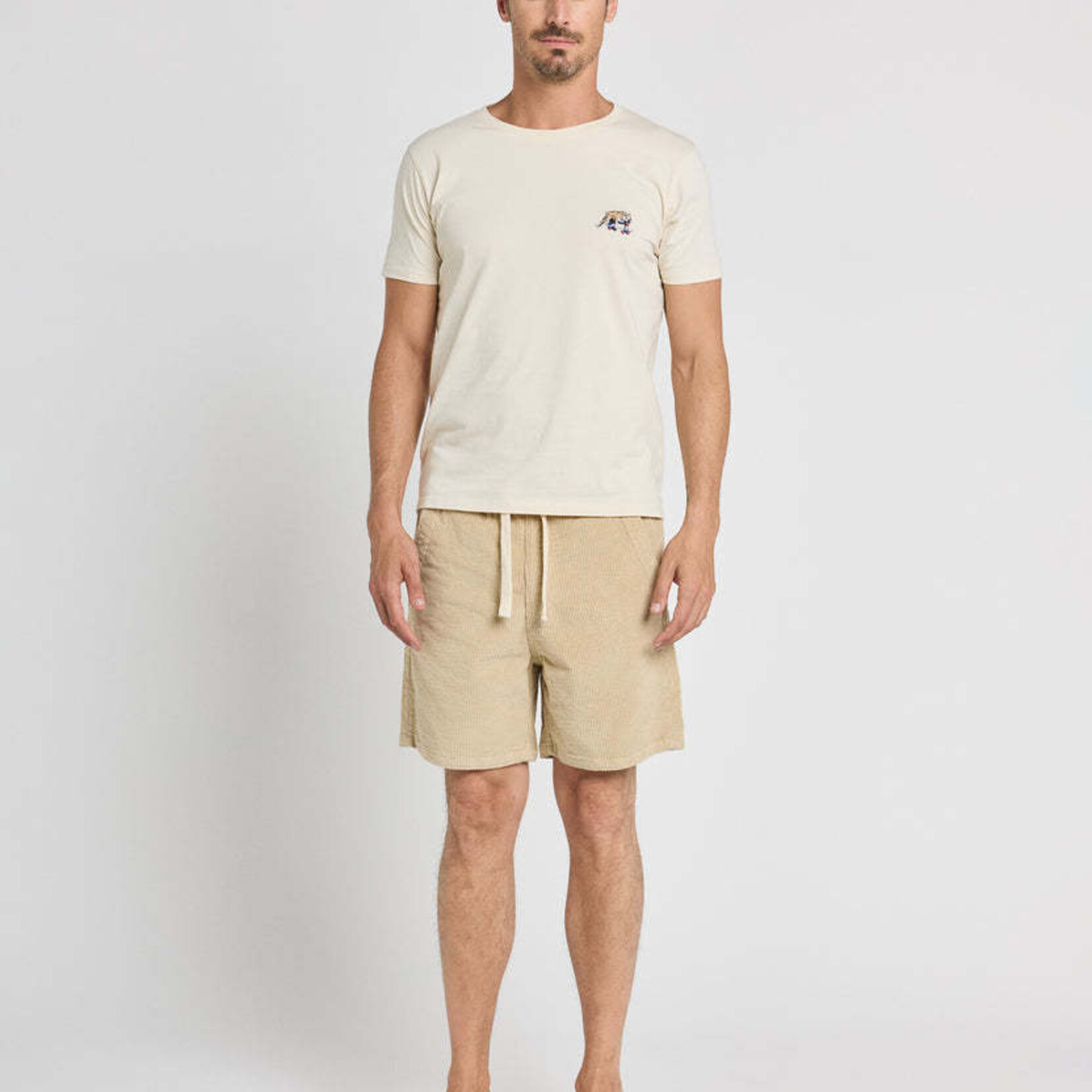 Pullin Short Loose Velours Beige - PULLIN