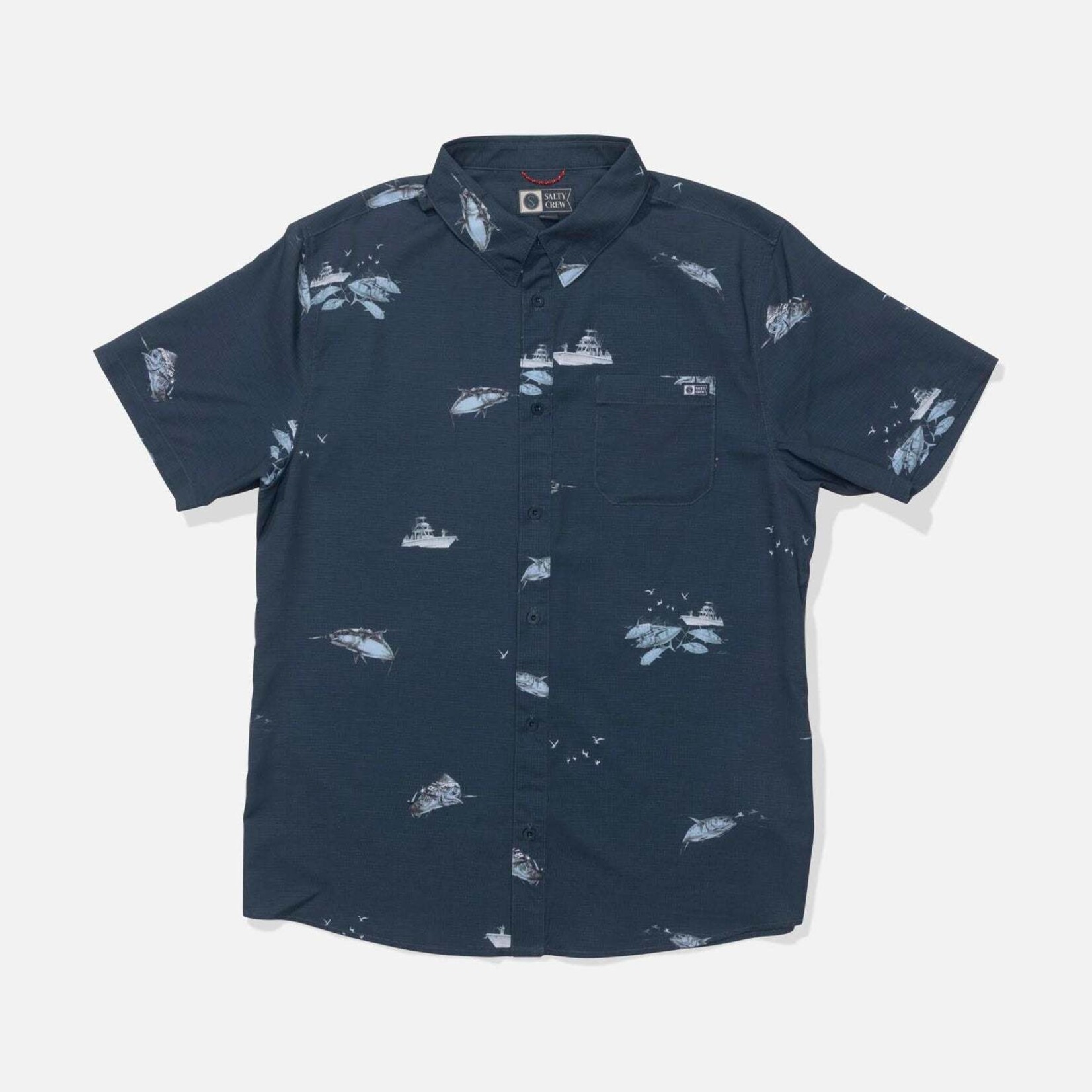 Salty Crew BREEZER PERF BUTTON UP - Chemise - SALTY CREW - MIDNIGHT NAVY