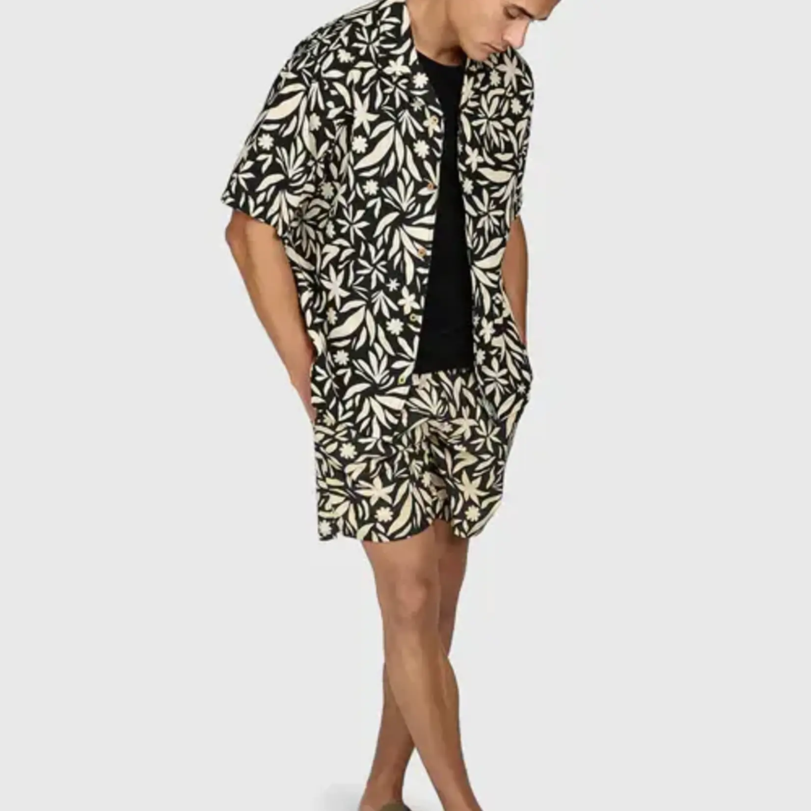 Brunotti Sanni-Print Men Shirt - Feather Grey - BRUNOTTI