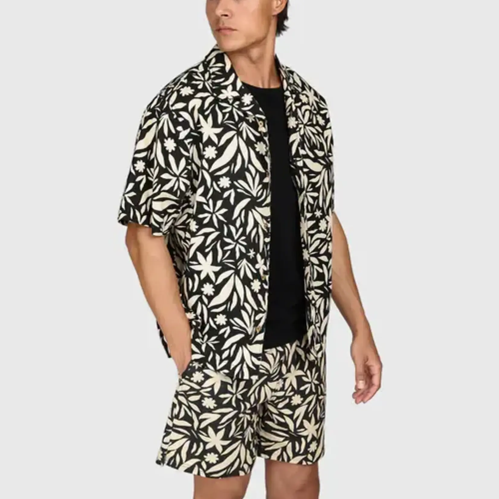 Brunotti Sanni-Print Men Shirt - Feather Grey - BRUNOTTI