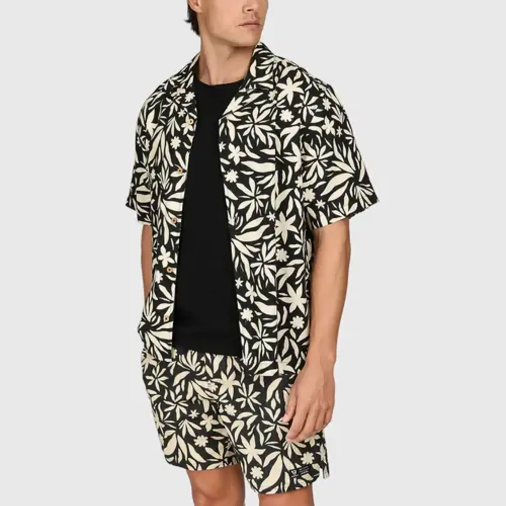 Brunotti Sanni-Print Men Shirt - Feather Grey - BRUNOTTI