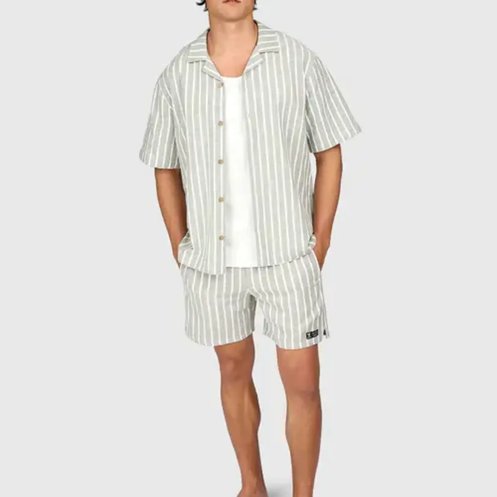 Brunotti Aiden-Stripe Men Walk Shorts - Snow - BRUNOTTI