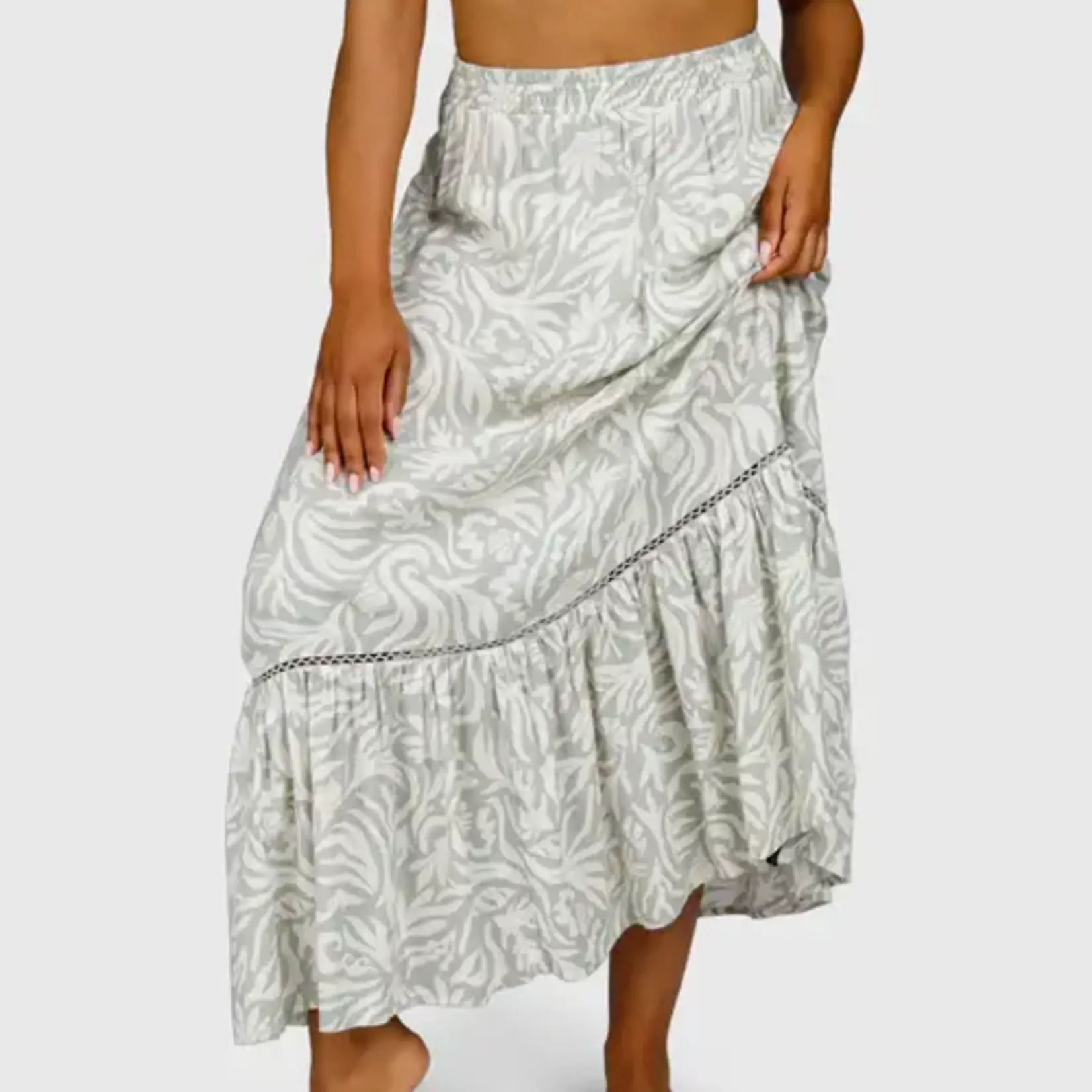 Brunotti Romaine-Print Women Skirt - Feather Grey - BRUNOTTI